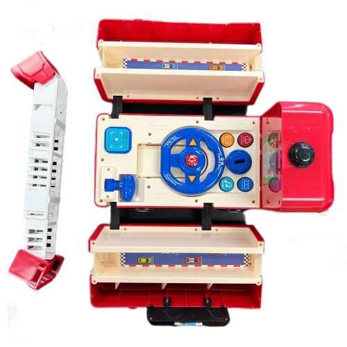Fire Truck Theme Double-Decker Toy Bus – Interactive Vehicle Toy for Kids Ages 3+, with Removable Ladder & Steering Wheel, Red Fire Truck Theme Double-Decker Toy Bus – Interactive Vehicle Toy for Kids Ages 3+, with Removable Ladder & Steering Wheel, Red